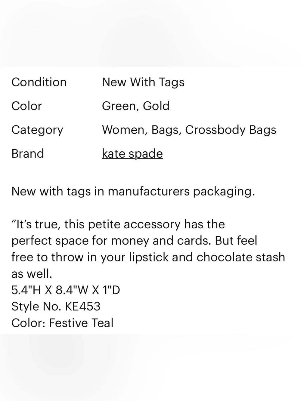 🌷1/2 price sale🌷Kate spade Teal Glitter Chain Clutch